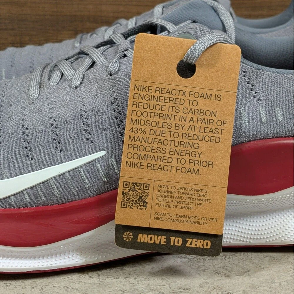 Nike ReactX Infinity Run 4 TB Men's 15 Grey White Red Running Shoes FJ1221-013